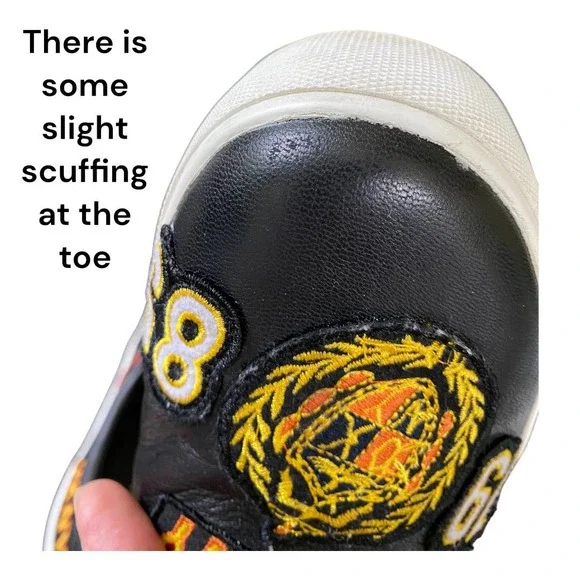 DKNY Baylee Black Leather Patchwork Slip On Sneaker Wm Sz 7 - Picture 6 of 10